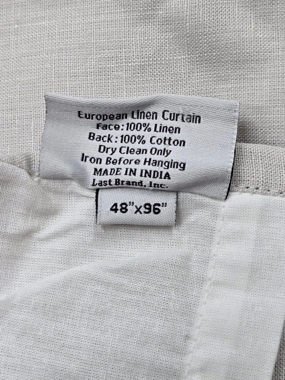 NWT QUINCE Set Of 2 48x96 European Linen Curtains Cloud 9277